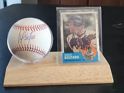 Marco Scutaro Autographed OMLB Baseball & CARD San Francisco Giants COA • $50