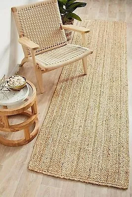 Runner Rug Carpet Mat Natural Jute Hand Woven Farmhouse Braided Rustic Look • $32.91