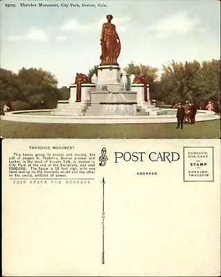 Thatcher Monument City Park Denver Colorado CO C1910 Shield Sword • $1.89