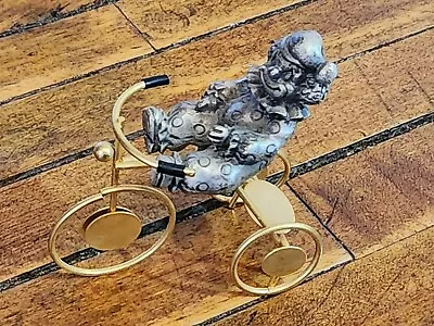 Vintage George Good Pewter Clown Riding On Tricycle Figurine 3.5 Inch Tall • $9.98