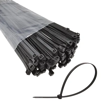 Cable Ties Black 100/140/200/250/300mm Nylon Zip Tie Wraps Various Sizes • £4.09