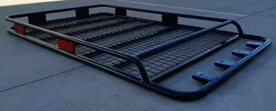 1.4m Black Steel Car/4WD Semi Cage Roof Rack Basket Cargo Carrier • $189