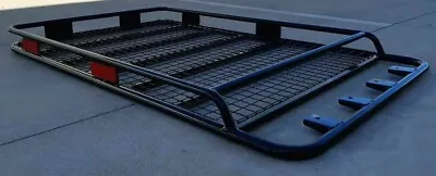 1.6m Black Steel Car/4WD Semi Cage Roof Rack Basket Cargo Carrier • $209