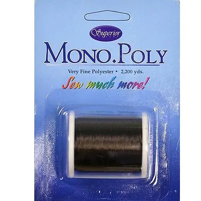 Superior Threads Monopoly Polyester Invisible Thread No.40. 2200yd Reel - SMOKE • £8.95