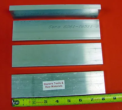 4 Pieces 1/2  X 2  6061 T6511 ALUMINUM FLAT BAR 8  Long New Extruded Mill Stock • $31.99