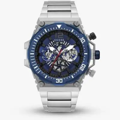 Guess Mens Exposure Blue Dial Chronograph Watch GW0324G1 • £156