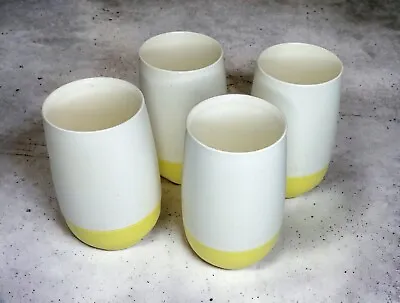 $25 • Buy Vintage VACRON Bopp Decker Vacuum Tumbler Insulated Cups Yellow (Set Of 4)