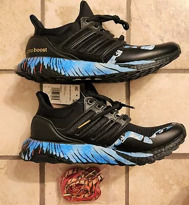 Adidas UltraBoost DNA Black White Ice Cream Drip Blue Running Shoes Sneakers Men • $90.17