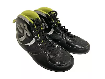 Zumba Shoes High Top Black Green Silver  Womens Dance Sneakers Size 5 • £30.86