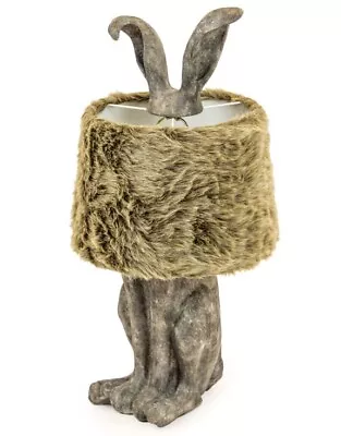 Antique Grey Rabbit Lamp With Fur  • £120