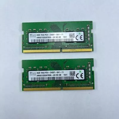 Lot Of 2x SK Hynix 8GB 1Rx8 PC4 2400T SA1-11 SO-DIMM DDR4 RAM • $31.40