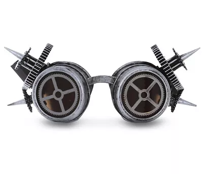 Attitude Studio Steampunk Goggles Steam Punk Glasses Cosplay Costume - Silver • $21.08