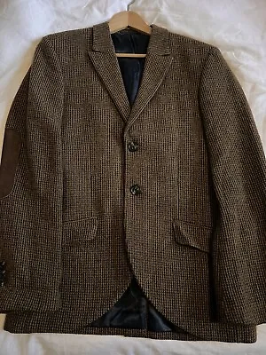 Jack Wills Blazer UK Size Small Moon Tweed Sport Herringbone Blazer Jacket Olive • £45