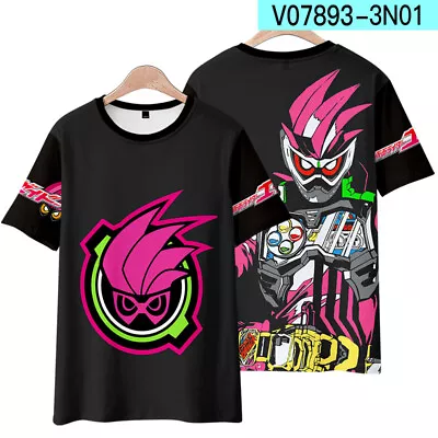 Masked Rider Anime Kamen Rider Unisex Casual Short Sleeve Cosplay T-shirt J42 • $21.99