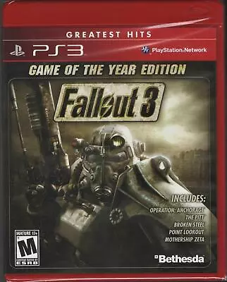 Fallout 3: Game Of The Year Edition (Greatest Hits) PS3 (Brand New Factory Seale • $18.94