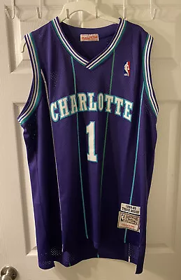 Charlotte Hornets Throwback Mitchell & Ness Hardwood Classics Muggsy Bogues #1 L • $109