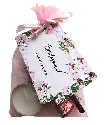 Bridesmaid Survival Kit - Novelty Fun Thank You Gift Item - Wedding Favour Bag • £4.49