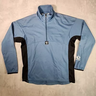 Pearl Izumi Cycling Jacket Womens Large Blue 1/2 Zip Bike Riding Rain Wind Shell • $22