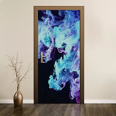 £15 • Buy Removable Door Sticker Mural Home Decor Decal Abstract Blue Painting Picture