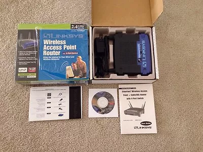 LINKSYS 2.4GHz Wireless Access Point Router Model BEFW11S4 W/ Box • $25