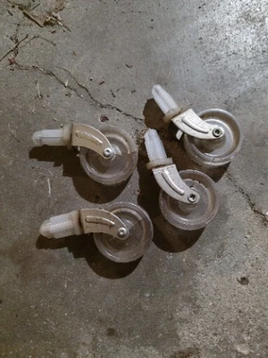 $15 • Buy Vintage 4 Count Lot Set Of 2 Inch Clear Bakelite Plastic Swivel Casters Wheels
