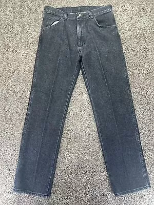 Vintage Wrangler Jeans Mens 32x30 Stone Wash Black Denim 85860SB Made In USA • $44.99