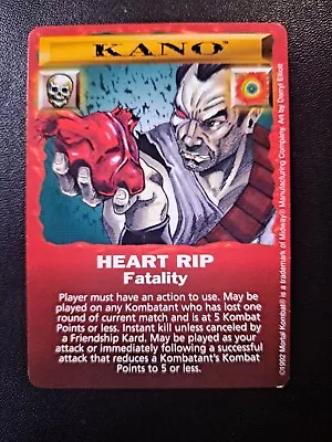 Mortal Kombat Kard Game TCG 1992 Kano Heart Rip Fatality MP Card Game • $0.99