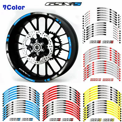 Motorcycle Suzuki Gsx-s 125/750/1000 Rim  17 Stripes Wheel Decals Tape Stickers • $16.90