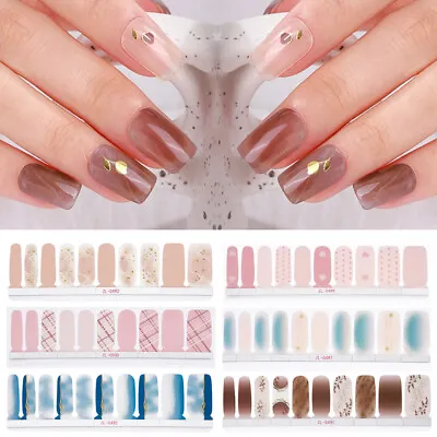 20 UV Semi Cured Gel Nail Stickers Strips Wraps UV/LED Lamp Required Manicure • $2.84