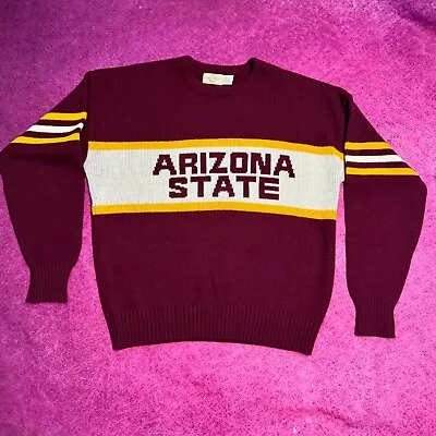 Vintage Cliff Engle Arizona State University ASU 1984 Crewneck Sweater USA Wool • $50