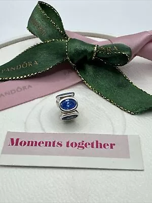 Pandora Oval Lights Blue CZ Charm 790311 Retired Authentic Ale 925 • $49