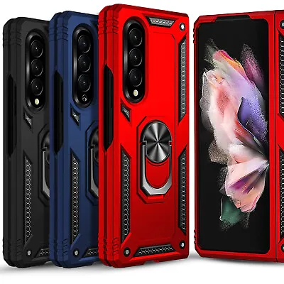 $11.99 • Buy For Samsung Galaxy Z Fold 3 Case, Shockproof Metal Ring Holder Kickstand Cover