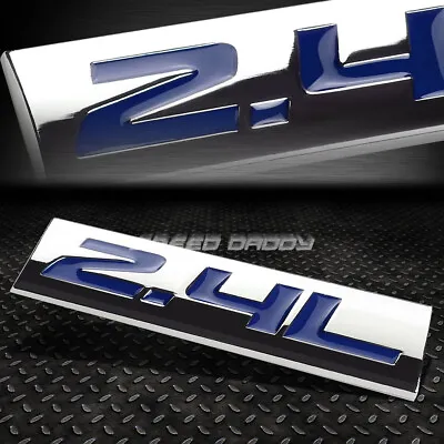 Metal Grill Trunk Emblem Decal Logo Trim Badge Polished Chrome Blue 2.4l 2.4 L • $5.25