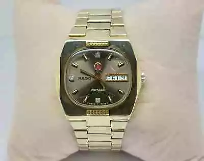 Vintage RADO Voyager Automatic Men's Watch Day-Date Swiss Cal ETA 2836-1 • £201.63