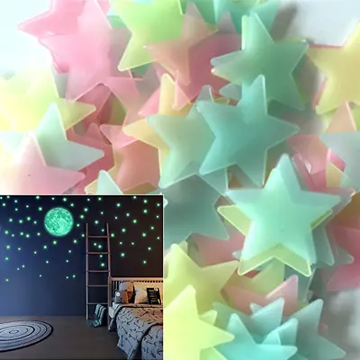 Glow In The Dark Stars Decal Kids Star Nursery Solar System Decor Stick On Wall • $7