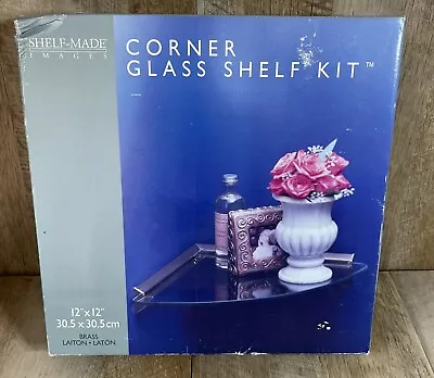 Vintage Brass Glass Corner Shelf Kit 12” X 12” NOS • $36.99