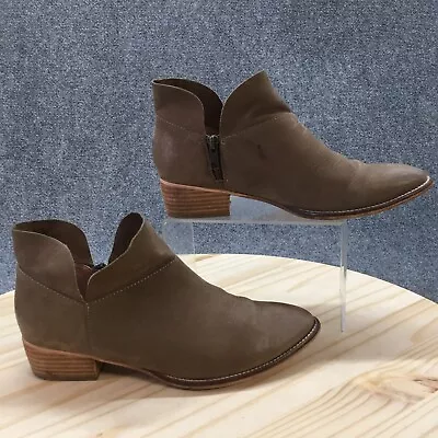 Seychelles Boots Womens 9 Casual Side Zip Ankle Bootie Brown Leather Heels • $23.99