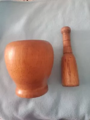 Wooden Morter And Pestle Vintage • $9