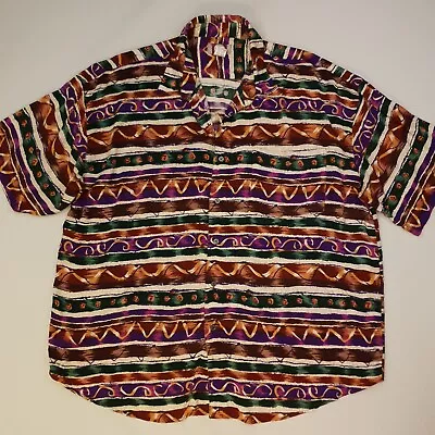 Retro Shirt Funky Hippy Crazy Vintage XL Fits 2XL (BAGGY LOOSE) Relaxed Festival • £19.95