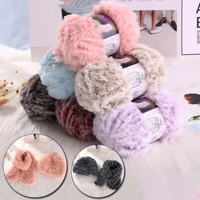 50g Fluffy Faux Fur Mink Wool Yarns Hand Knitting Soft Fleece Yarn Thread Craft • $3.85