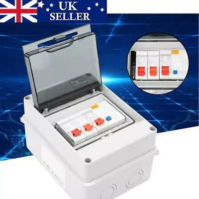 2 Way Weatherproof Garage Consumer Unit Enclosure Fuse Box 2 MCB 40A 30mA RCD • £14.93