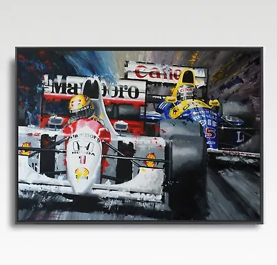 SENNA & MANSELL  F1 Print From Painting By Greg Tillett Poster Formula 1 Art • £19.99