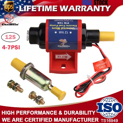 $24.99 • Buy 12S 4-7PSI 12V Universal Low Pressure Electric Fuel Pump Carburetor Gas Gasoline