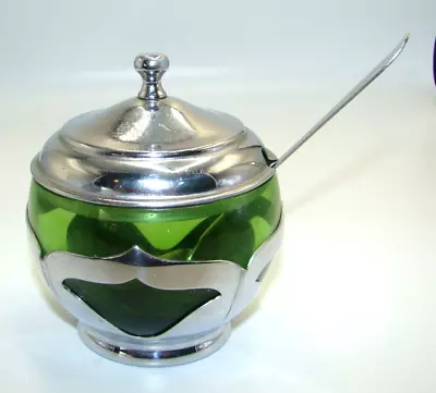 Cambridge Farber Ware Green Sugar Bowl Jam Jar • $15
