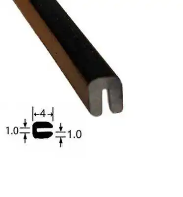 Small BLACK Rubber U Channel Edging Trim Seal 4mm X 3mm • $6.29