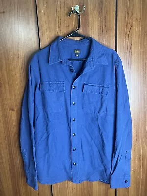 L.L Bean Blue Mens Flannel Size L Full Button Down • $8