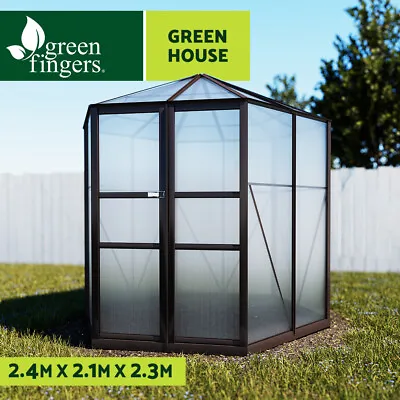 Greenfingers Greenhouse Aluminium Polycarbonate Green House Garden Shed 2.4x2.1M • $499.95