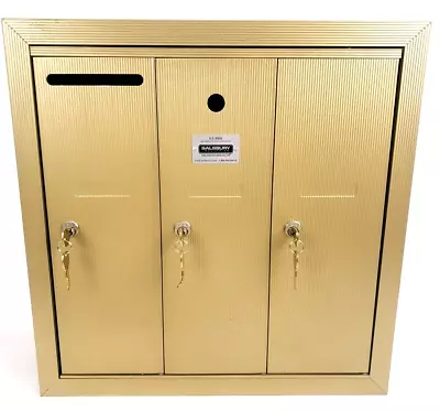 Vertical Mailbox 3 Doors Brass Finish By Salsbury Industries 3503BS • $235