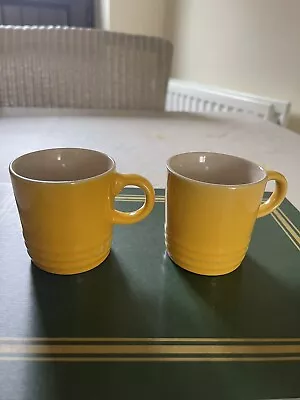 Le Creuset X 2 Stoneware Espresso  Mugs 100ml Mustard Yellow. • £25