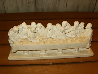 Vintage  1950s A Giannetti Alabaster Religious Sculpture The Last Supper • £19.29